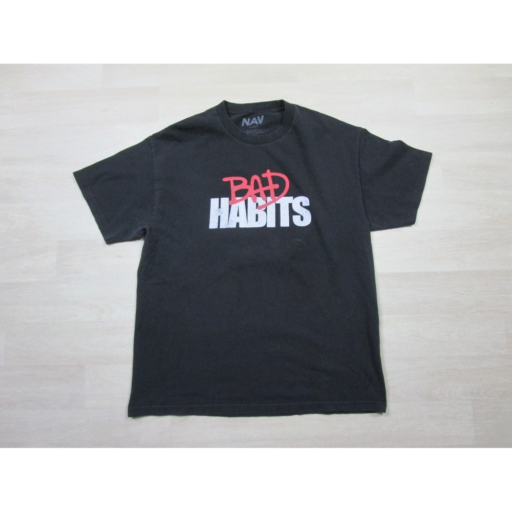 Vlone & Nav Bad Habits T Shirt (XL) Rap Tee Hip Hop Band Album Concert 2 Sided